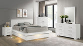 Orleans Furniture - Coaster - Jessica 5-piece Queen LED Bedroom Set Snow White - 202990Q-S5